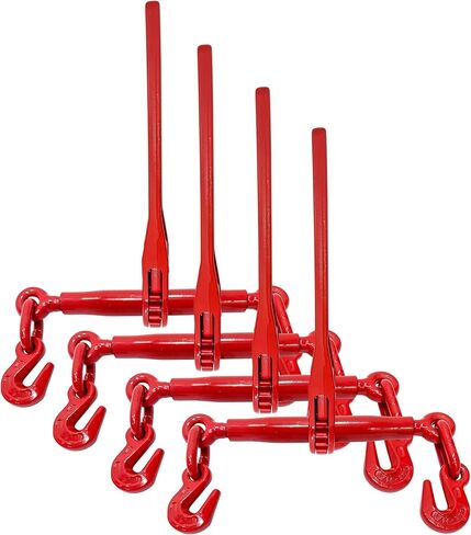 مجلدات السقاطة 5/16 إلى 3/8 - مجلدات السلسلة 5/16 إلى 3/8-4 حزمة، مجموعة أدوات ربط التحميل شديدة التحمل للحفارات المسطحة in Kuwait