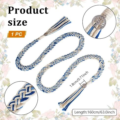 AHANDMAKER Wedding Lasso Rope, Handfasting Cord for Wedding with Tree of Life Pendants Lazos para Boda Wedding Cord Traditional Rustic Wedding Lasso for Ceremony Bridal Gift, Blue in Saudi Arabia