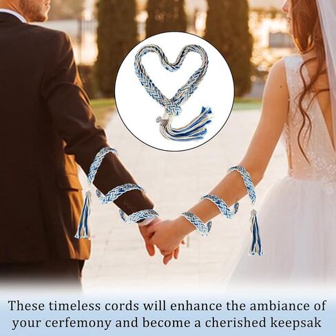 AHANDMAKER Wedding Lasso Rope, Handfasting Cord for Wedding with Tree of Life Pendants Lazos para Boda Wedding Cord Traditional Rustic Wedding Lasso for Ceremony Bridal Gift, Blue in Saudi Arabia