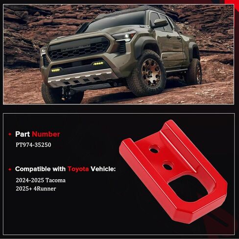 ONER Tow Hooks Compatible with Toyota Vehicle Tacoma 2024-2025+ and 4Runner 2025+ Left and Right Sides Replaces # PT974-35250(RED) in Kuwait