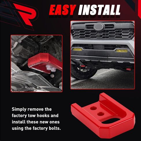 ONER Tow Hooks Compatible with Toyota Vehicle Tacoma 2024-2025+ and 4Runner 2025+ Left and Right Sides Replaces # PT974-35250(RED) in Kuwait