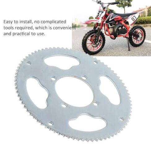 25H 80T Rear Sprocket High Strength Steel 54mm 80 Teeth Chain Sprocket Replacement for 47cc 49cc Dirt Bike ATV Quad Minimoto Motorcycle​(Silver) in Kuwait