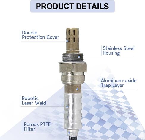 234-4096 O2 Sensor Oxygen Sensor Compatible with 1997 1998 1999 Honda Civic L4-1.6L, with 1995 1996 1997 Honda Accord L4-2.2L, with 1995 1996 1997 Honda Accord V6-2.7L O2 Sensor 1Pc in Kuwait