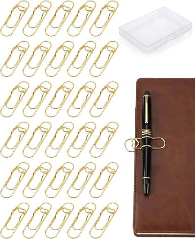 30PCS Paper Clip Pen Holder, Multi Function Metal Paperclip Pen Holders for Notebook Journal in Kuwait