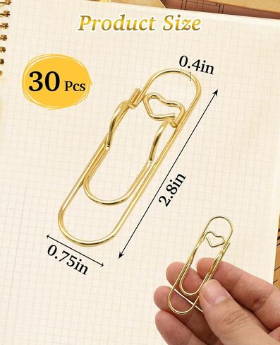 30PCS Paper Clip Pen Holder, Multi Function Metal Paperclip Pen Holders for Notebook Journal in Kuwait