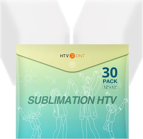 HTVRONT Clear HTV Vinyl for Sublimation, 20 Pack 12" X 12" Matte Sublimation Vinyl for Cotton Fabric, Wash Durable Clear Dye Sub HTV for Light-Colored T Shirts in Kuwait