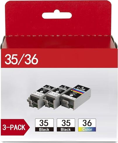 PGI-35 CLI-36 Ink Cartridge for Canon pixma tr150 tr160 Replacement for Canon 35 36 Ink Cartridge Compatible with Pixma TR150 TR60 iP110 iP100 Printer(2 Black, 1Tri-Color) in Kuwait