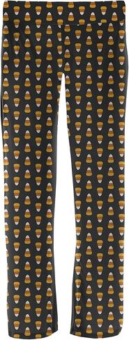 بنطلون بيجامة نسائي مطبوع عليه احتفالات الهالوين من KICKEE، مصنوع من الفسكوز فائق النعومة، ملابس نوم مريحة للنساء (Midnight Candy Corn - S) in Kuwait