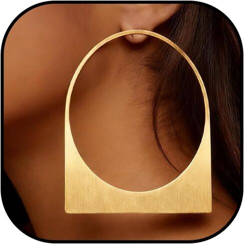 Large Hoop Earrings for Women Large African Earrings Big Gold Hoops Chunky Geometric Statement Jewelry Gift in Saudi Arabia