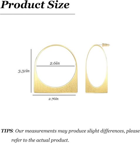 Large Hoop Earrings for Women Large African Earrings Big Gold Hoops Chunky Geometric Statement Jewelry Gift in Saudi Arabia