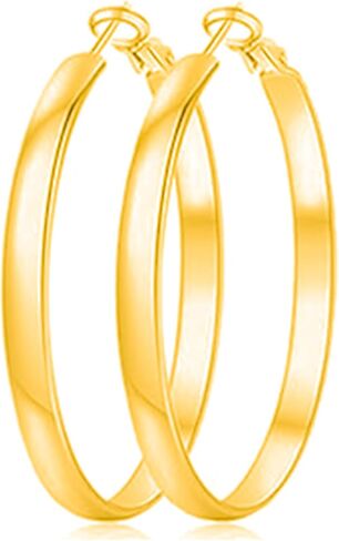 Silver Hoop Earrings for Women – 5mm Wide, Hypoallergenic, Lightweight Large Hoops with Elegant Gift Box (30/40/50/60/70mm) in Saudi Arabia
