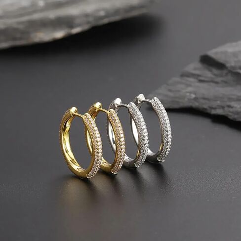 Exquisite Cubic Zirconia Hoop Earrings for Women Fashion Jewelry in Saudi Arabia