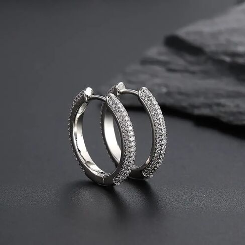 Exquisite Cubic Zirconia Hoop Earrings for Women Fashion Jewelry in Saudi Arabia