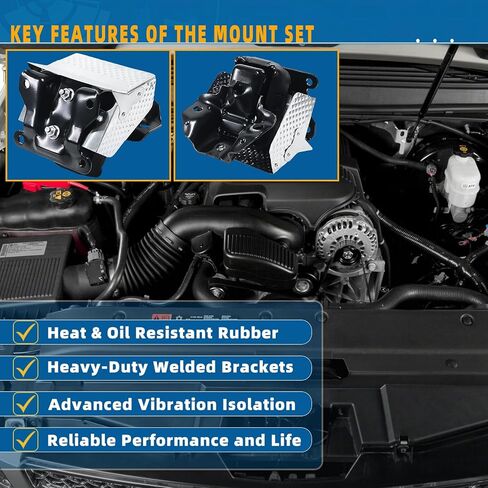2 قطعة محرك المحرك جبل مجموعة ل 2007-2014 تشيفي جي إم سي كاديلاك V8 5.3L 6.0L 6.2L، إسكاليد تاهو سيلفرادو سوبربان أفالانش يوكون سييرا، استبدال A5365 15854941 in Kuwait