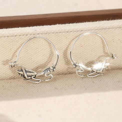Trendy Female Gift Vintage Ethnic Style Silvery Color Animal Earrings For Women- Handmade Carving Animal Theme Jewellery in Saudi Arabia