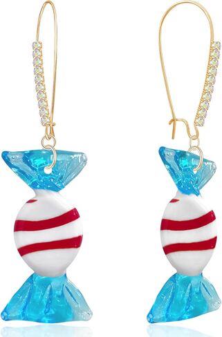 Creative Cute Lollipop Dangle Drop Earrings Funny Glass Sweet Candy Handmade Leverback Earrings for Earrings in Saudi Arabia