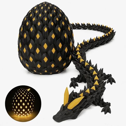 3D Printed Dragon Eggs with Dragon Inside 11.8in Cherry Blossom Dragon with Articulated Crystal Design Easter Egg Fidget Toy Realistic Dragon Desk Décor and Collectible in Kuwait