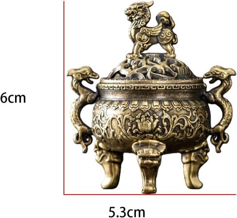 Elegant Zinc Alloy Incense Holder with Intricate Floral Design – Mythical Beast Tripod Cauldron for Aromatherapy & Home Decor in Saudi Arabia