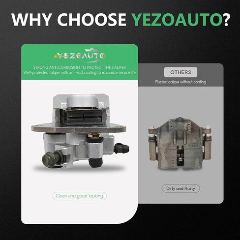 Front Left Right Brake Calipers&Pads for Yamaha Grizzly 600 YFM600 1998-2001 / Grizzly 660 YFM660 2002-2008 Replaces OE# 4WV-2580T-10-00 4WV-2580U-10-00 in Saudi Arabia