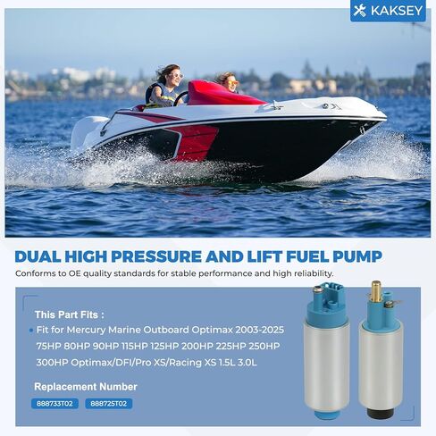 Dual High Pressure and Lift Fuel Pump Fit for Mercury Marine Outboard Optimax 2003-2025 75HP 80HP 90HP 115HP 125HP 200HP 225HP 250HP 300HP Optimax/DFI/Pro XS/Racing XS 1.5L 3.0L 888733T02 888725T02 in Saudi Arabia