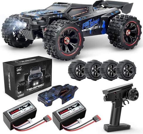 1/14 مقياس RC سيارات للبالغين ، 60+ كيلومتر/ساعة عالي السرعة RC Truggy ، شاحنة التحكم عن بعد 4x4 على الطرق الوعرة ، سيارة كهربائية مقاومة للماء مع بطارية 2S ، جميع مركبة RC التضاري in Saudi Arabia