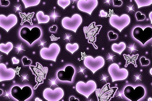 MEETSIOY لطيف الأرجواني القلب نسيج الخيال الأسود فراشة الجمالية نسيج الهبي 2000s Y2K في سن المراهقة الفتيات المفروشات الجدار شنقا للنساء الحضانة غرفة نوم غرفة المعيشة غرفة نوم الكلية النوم in Kuwait