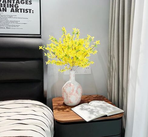 12 قطعة من فروع زهرة فورسيثيا الحريرية الاصطناعية زهور الياسمين الحرير الأصفر وهمية الشتاء الياسمين بساتين الفاكهة للداخلية في الهواء الطلق DIY ترتيب الزهور حفل زفاف المنزل مكتب تزيين in Kuwait