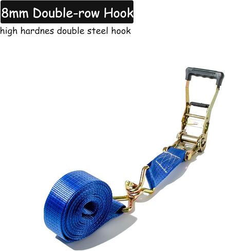 4 عبوات من أشرطة السقاطة مقاس 5.08 سم شديدة التحمل، قوة كسر 8800 رطل، أشرطة ربط بطول 20 قدمًا مع خطاف J مزدوج، أشرطة سقاطة للشحن للشاحنة والمقطورات والدراجات النارية in Kuwait