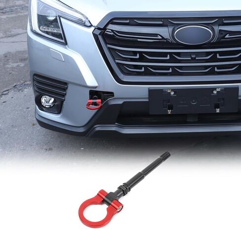 Front Bumper Tow Hook Compatible with Subaru Forester 2019-2024, Race Style Front Tow Hook O-Ring, Exterior Tow Hook Trailer Hitch Accessories (Red) in Saudi Arabia