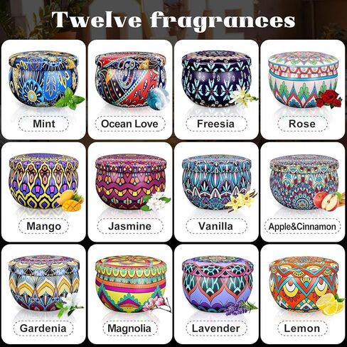 Scented Candle Set, 24 Pack Home Candles, 600 Hour Long Lasting Soy Wax Candle Set, Birthday Gift for Women with Gift Box. in Saudi Arabia