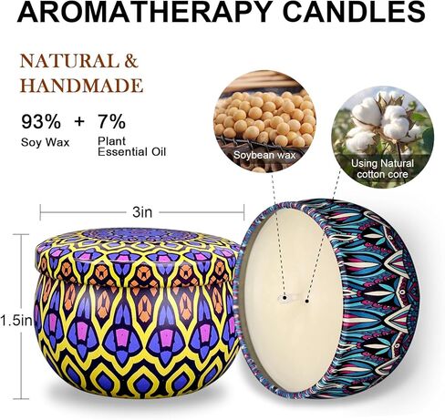 Scented Candle Set, 24 Pack Home Candles, 600 Hour Long Lasting Soy Wax Candle Set, Birthday Gift for Women with Gift Box. in Saudi Arabia