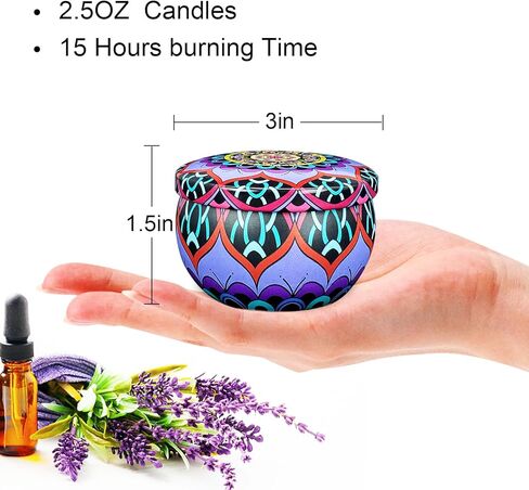Scented Candle Set, 24 Pack Home Candles, 600 Hour Long Lasting Soy Wax Candle Set, Birthday Gift for Women with Gift Box. in Saudi Arabia