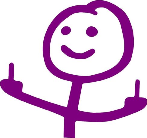 ملصق فينيل كبير مطبوع عليه Fuck You Funny Meme للسيارات والشاحنات والأصابع الوسطى للنوافذ بألوان متعددة (أرجواني) in Kuwait