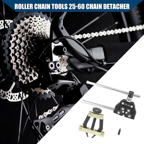 Roller Chain Tools 25-60 Chain Detacher Breaker Cutter Tool/Roller Chain Puller Holder Connecting for Bicycle Motorcycle Go Kart ATV Chains/Durable Carbon Steel / 2pcs Black in Saudi Arabia