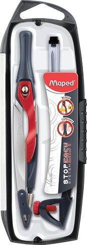 Maped Helix USA Stop System Innovation Compass 3 Piece Set, Assorted Colors (196310), Red/White in Kuwait