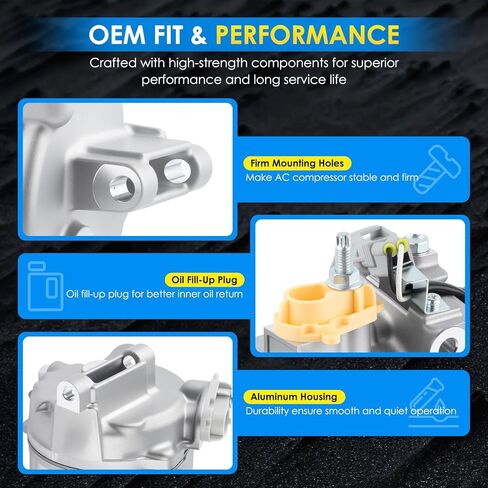 Car A/C Compressor Fit for Ram 1500 2014-2018 for Ram 1500 Classic 2019-2023 for Ram 4000 2015-2017 V8 5.7L Automotive Replacement AC Compressor 68140664AC A/C Compressor for Car CO 29182C in Kuwait