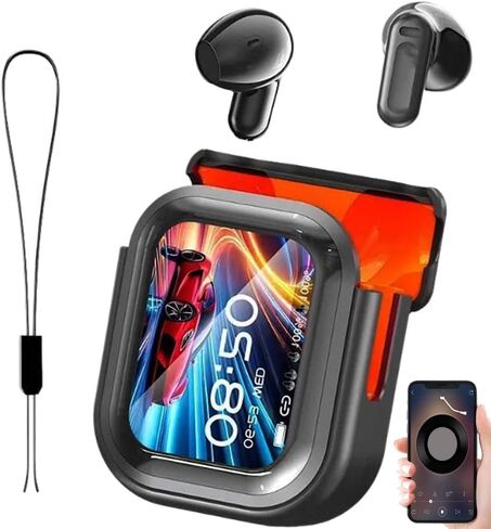 سماعات أذن NE20، 2026 سماعات أذن جديدة NE20 AI للترجمة في الوقت الفعلي، سماعات رأس لمترجم اللغة مع شاشة LCD تعمل باللمس Audifonos Traductores Inglés Español، تدعم 140 لغة، وقت تشغيل 60 ساعة (أسود) in Kuwait