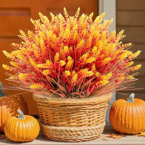 12 Bundles Artificial Plants Outdoor, UV Resistant Lavender Flowers Artificial Plastic Fake Lavender with Monkey Grass for Garden Porch Patio Yard Window Box Planter Decor(Grass with Purple Flowers) in Saudi Arabia