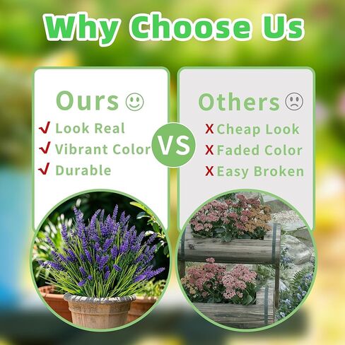 12 Bundles Artificial Plants Outdoor, UV Resistant Lavender Flowers Artificial Plastic Fake Lavender with Monkey Grass for Garden Porch Patio Yard Window Box Planter Decor(Grass with Purple Flowers) in Saudi Arabia