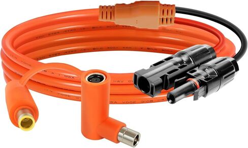 موصل الطاقة الشمسية إلى كابل محول DC 8 مم 15FT، 12AWG + 14AWG سلك نحاسي معلب مع محول DC7909 إلى DC8020، كابل شحن عالي التحمل لمحطة الطاقة المحمولة، RV، التخييم في الهواء الطلق in Saudi Arabia