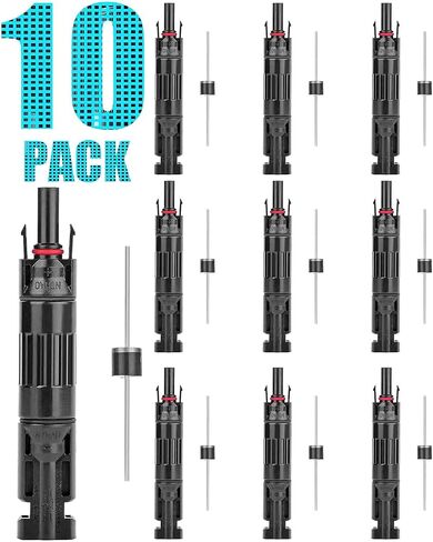 30A PV Solar Panel Connector Male/Female Built-in Diode Solar Wire Connectors Waterproof Anti-backflow (10 PCS) in Saudi Arabia