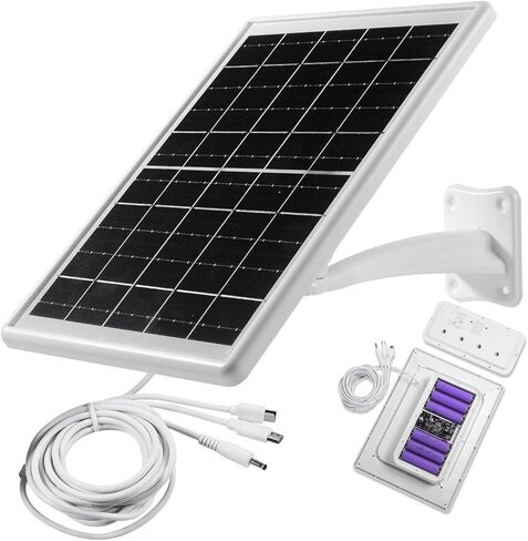 Solar Panel for Device DC 5V Type-C Micro USB DC Port builit in 12000mAh Battery for Cameras Also with 9.8ft Charging Cable IP65 Waterproof in Saudi Arabia