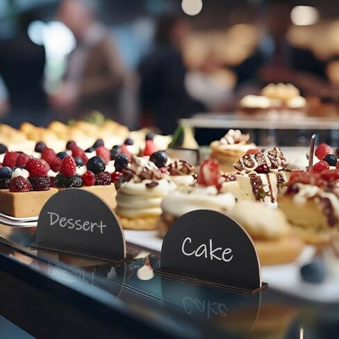 20 حزمة من علامات السبورة الصغيرة، ملصقات طعام على شكل قوس طباشير مع حامل لبوفيه الحفلات، حامل عرض أسعار التجزئة، لافتات سبورة خشبية صغيرة لحفلات الزفاف لإعداد الطاولة أو ديكور الأرقام in Kuwait