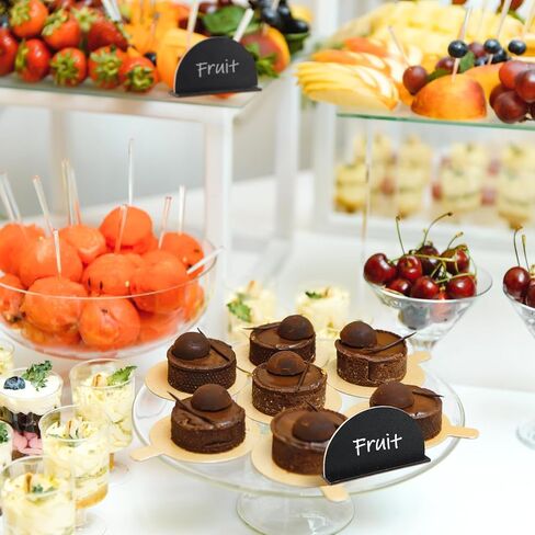 20 حزمة من علامات السبورة الصغيرة، ملصقات طعام على شكل قوس طباشير مع حامل لبوفيه الحفلات، حامل عرض أسعار التجزئة، لافتات سبورة خشبية صغيرة لحفلات الزفاف لإعداد الطاولة أو ديكور الأرقام in Kuwait