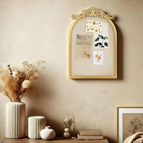 مجموعتان من لوحة الدبابيس ذات الإطار العتيق، لوحة عرض من الكتان، لوحة كبيرة من القماش المقوس، صورة مذكرة، لوحة صلاة مزخرفة مع 100 قطعة من مسامير الإبهام لتنظيم ديكور الحائط، 16 × 12 بوصة in Kuwait