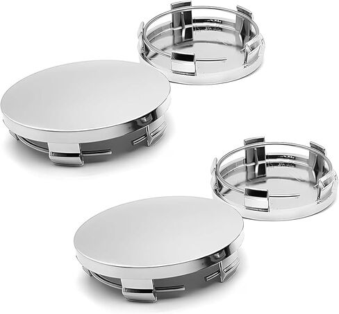 4 PCS Wheel Center Caps, 2.36" x 2.2" x 0.57" Snap-in Dust Proof Rust Proof Hub Cover, Protective and Decorative Wheel Cap, Universal for Most Cars, Trucks, SUVs (Silver) in Kuwait