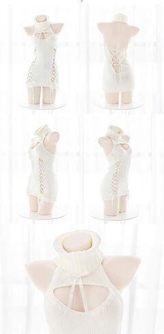Women's Backless Hollow Out Anime Cosplay Sexy Off The Shoulder Sweater Turtleneck Knitted Tank Top in Saudi Arabia