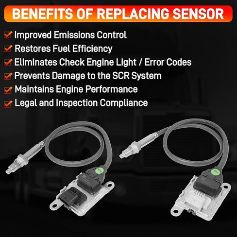 22303390 22303391 Inlet and Outlet NOX Sensor Compatible with 2010-2018 Volvo D11 D13 D16, 2010-2018 Mack CHU613 MP8 Replace for 5WK97366 5WK97367 in Kuwait