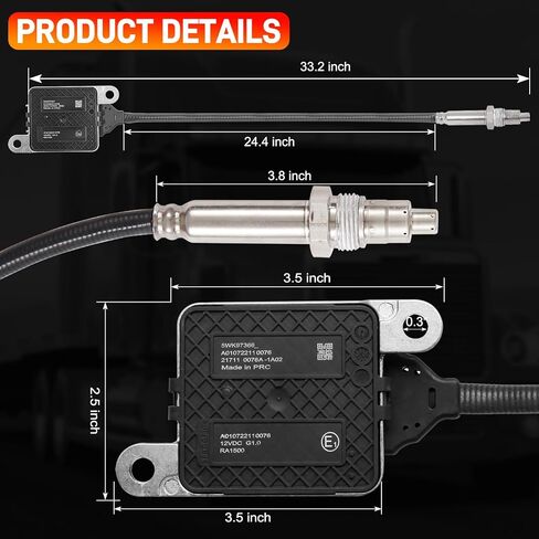 22303390 22303391 Inlet and Outlet NOX Sensor Compatible with 2010-2018 Volvo D11 D13 D16, 2010-2018 Mack CHU613 MP8 Replace for 5WK97366 5WK97367 in Kuwait