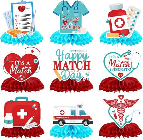 Rakuto Hockey Birthday Party Decoritations ، 9pcs Ice Hockey موضوع قرص العسل المركزي لحفلات الطاولة المستلزمات ، ديكور طاولة الحفلات الرياضية للأطفال للنساء in Kuwait